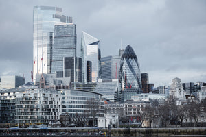 skyline of City of London's largest office buildings