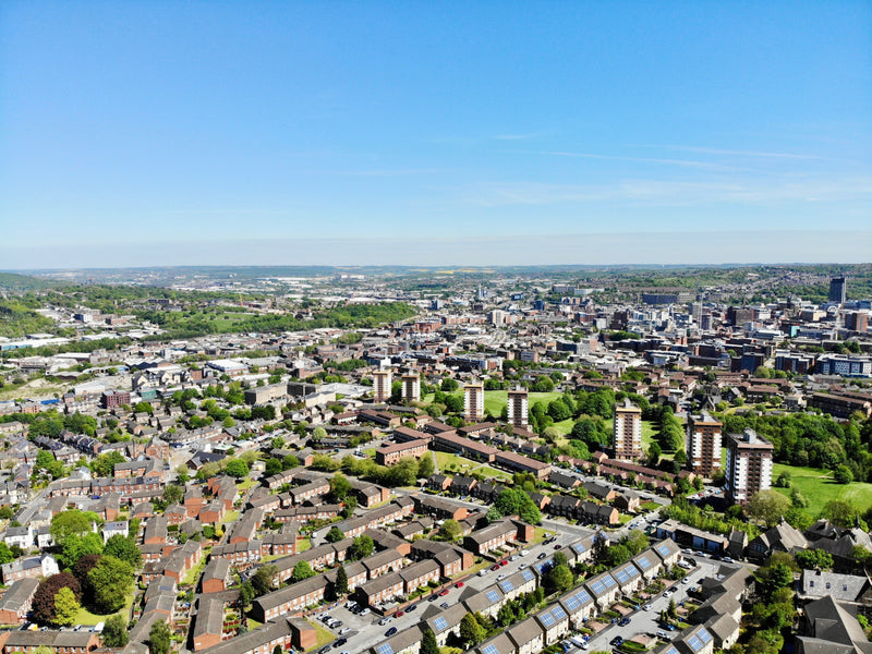 panorama of Sheffield, South Yorkshire, UK