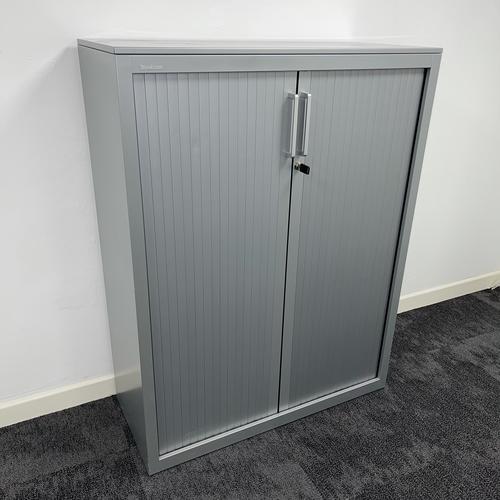 Go to article: grey used office storage tambour unit
