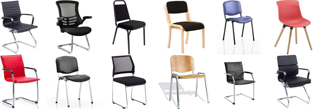 12 photos of meeting chairs with white background side by side in two rows