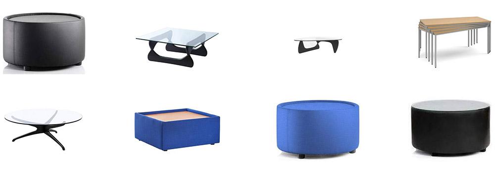 collage of eight photos of reception tables offered by Kings Office Furniture