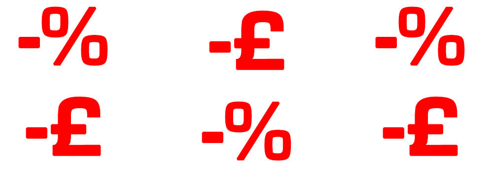 pattern of red percent and pound signs