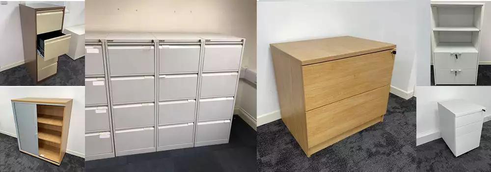 range of filing cabinets and used office cupboards available on our online store