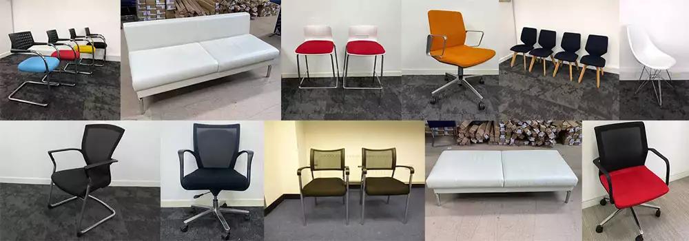 two rows of used office chairs intended for meeting purposes