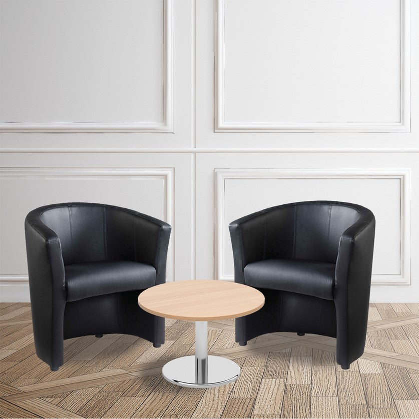 London Tub Chairs 600mm Coffee Table Set