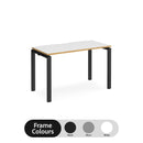 Adapt single desk scallop 600mm depth - White/Oak
