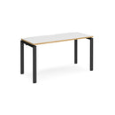 Adapt single desk scallop 600mm depth - White/Oak