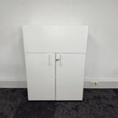 Used White Desk High Cupboard with Planter
