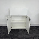 Used White Desk High Cupboard with Planter