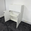 Used White Desk High Cupboard with Planter