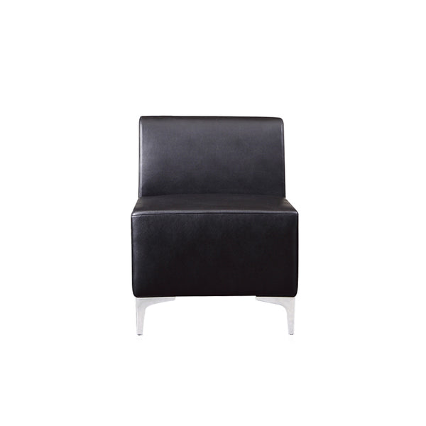MSS - Modular Middle Sofa Section in Black Faux Leather