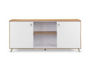 Nero 1.8m Two Door Credenza Unit with Adj. Shelving - American Black Walnut
