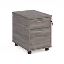 Mobile 2 drawer pedestal with silver handles 600mm deep - 2 or 3 draw