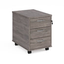 Mobile 2 drawer pedestal with silver handles 600mm deep - 2 or 3 draw