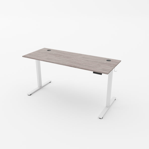 R750 Height-Adjustable Sit Stand Desk with Single Motor - Grey oak top