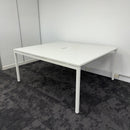 Used White Meeting Table with Central Porthole