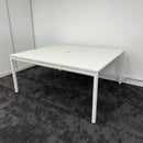 Used White Meeting Table with Central Porthole