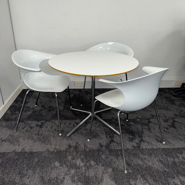 Used Canteen Set with Round Table and 3 Chairs