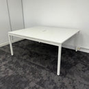 Used White Meeting Table with Central Porthole