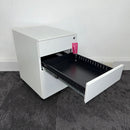 New White Steel 3 Draw Mobile Pedestal
