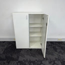 Used White Wooden Cupboard with 2 Shelves