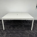 Used White Meeting Table with Central Porthole