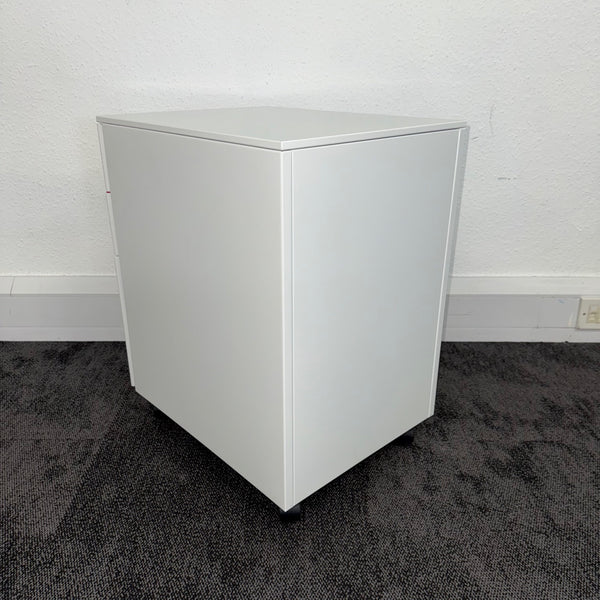 New White Steel 3 Draw Mobile Pedestal
