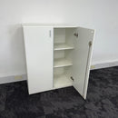 Used White Wooden Cupboard with 2 Shelves