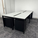 Used Single Bench Desk with Cable Tray and 3 Draw Pedestal