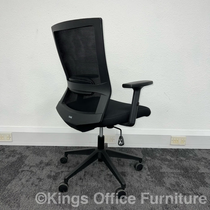 Used Black Mesh Task Chair With Adjustable Lumbar