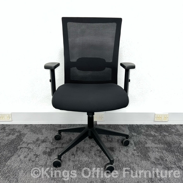 Used Black Mesh Task Chair With Adjustable Lumbar