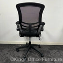 Used Black Mesh Task Chair With Foldaway Arms
