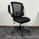 Used Black Mesh Task Chair With Foldaway Arms