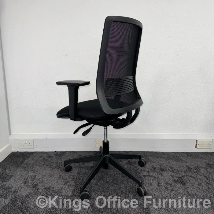 Used Black Mesh Task Chair With Lumbar