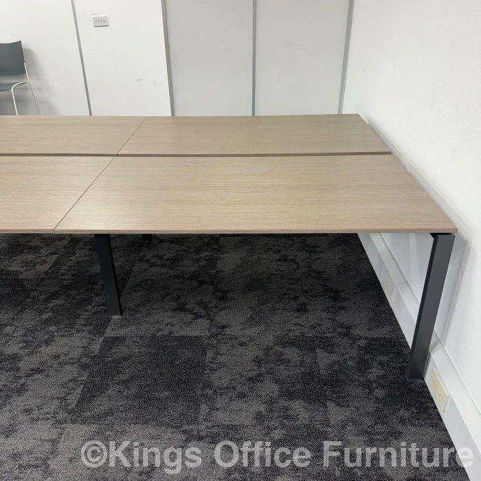 Used Grey Oak Bench Desk With Cable Tray 1200X800