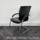 Used Grisberger Black Leather Meeting Chairs