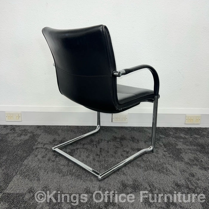 Used Kusch Black Leather Meeting Chair