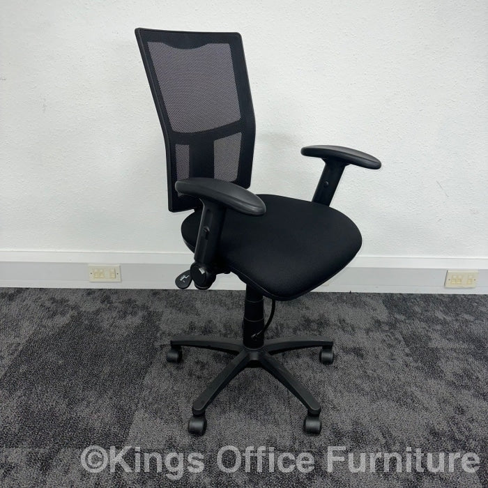 Used Touch Black Mesh Task Chair With Inflatable Seat