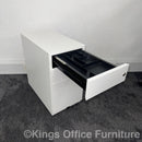 Used White Slimline Steel Mobile Pedestal