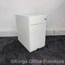 Used White Slimline Steel Mobile Pedestal
