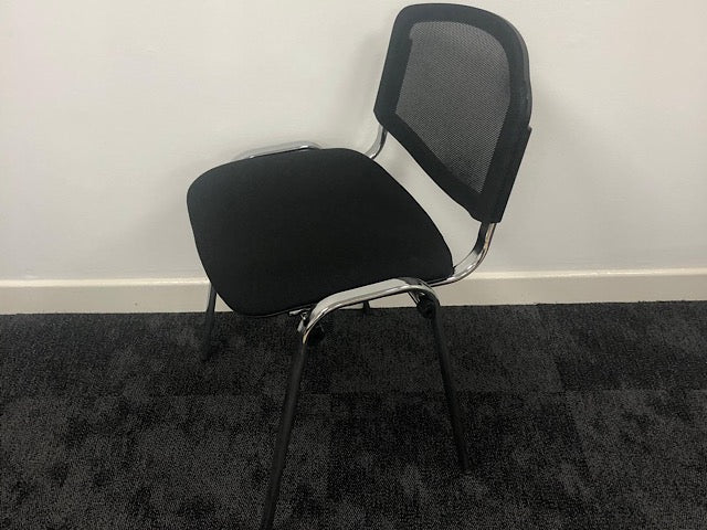 Black Mesh Stacking Chair
