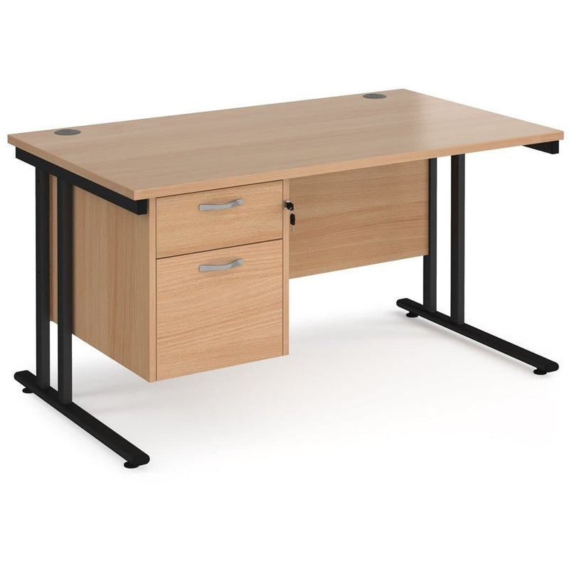 straight desk 2 drawer pedestal 