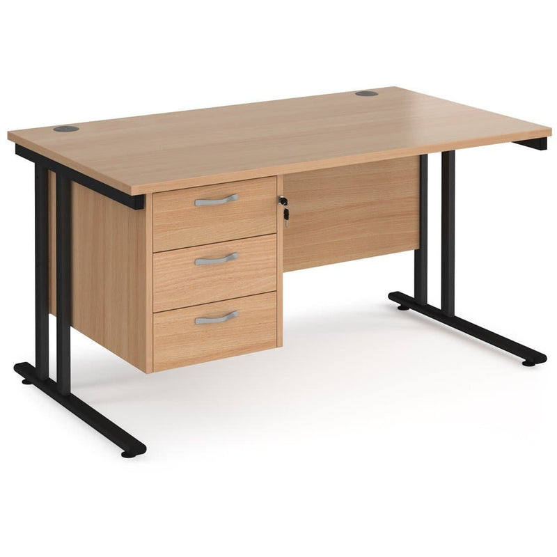 straight desk 3 drawser pedestal 