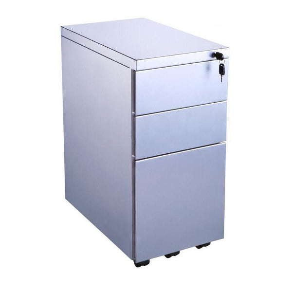 white slimline office pedestals