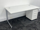 New Modern White Rectangle Desks 1400 x 800
