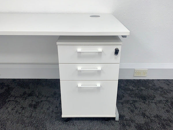 New Modern White Rectangle Desks 1400 x 800