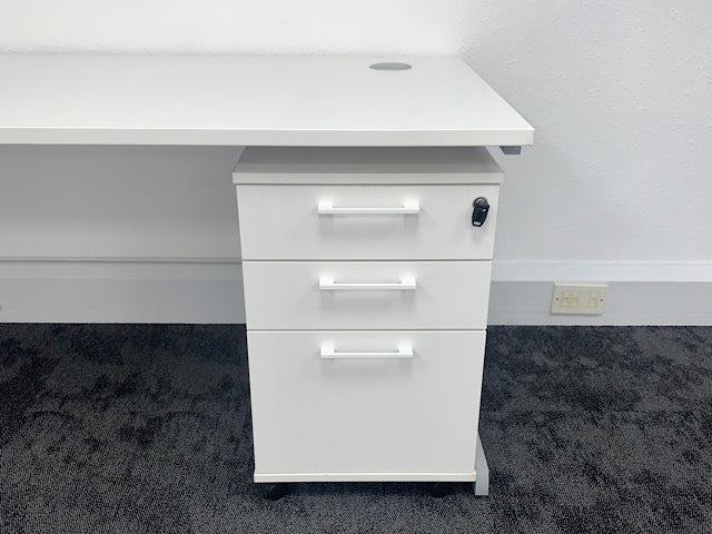 New Modern White Rectangle Desks 1400 x 800
