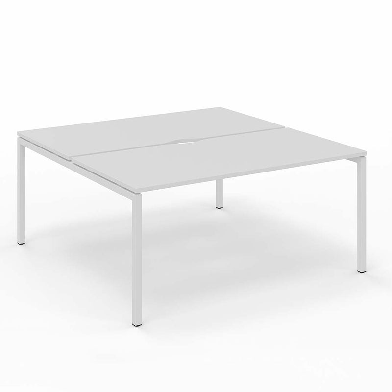 2 people white bench desk