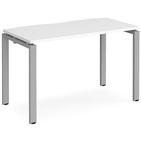 Slim white bench desk 