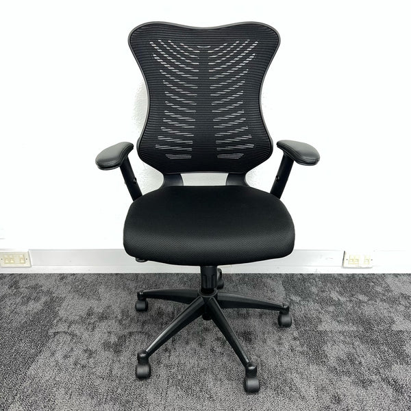 Used Spine High Back Black Mesh Operator Chair